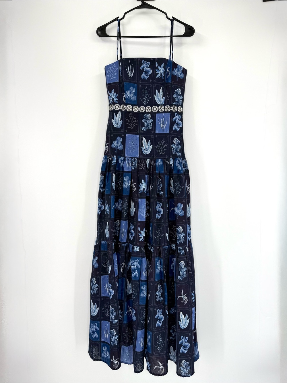 Agua by Agua Bendita Lima Algae Printed Tiered 100% Linen Maxi Dress Size M NWOT - Picture 7 of 15